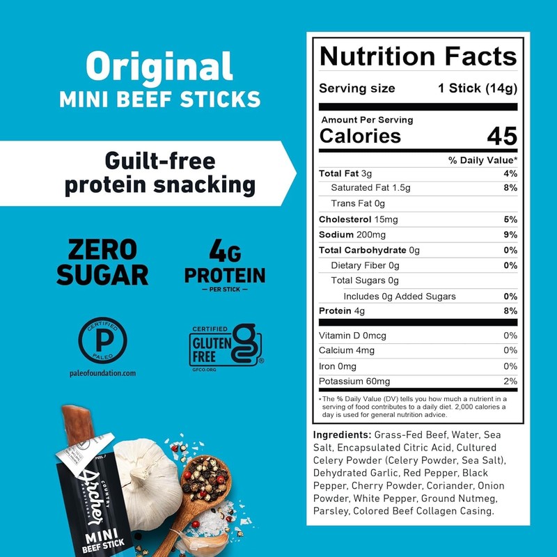 Country Archer Mini Beef Jerky Sticks - Grass Fed Beef