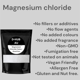 D-HUB AU: 400g Magnesium Chloride Flakes-Dead Sea bath flakes | 100% Natural Magnesium chloride flakes |Purest dead sea bath salts for Skin, bath Soaking & Muscle relaxation.