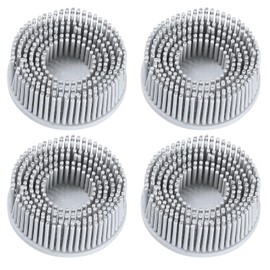 HARFINGTON 4pcs Bristle Disc 2" 120 Grit R-Type Abrasive Brush Coarse Bristle Disc Deburring Electric Disc Brush Attachment Abrasive Coating Removal Disc for Metal, Gray