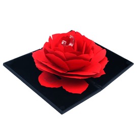 Tiardey Jewelry Box Rose Ring Box Flower Jewelry Gift Surprise Display Rings Holder Case Pendant Tray Valentine's Day Earrings Organizer - Black