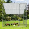 TOETOL Metal Chicken Coop with Run Walkin Poultry Habitat Supplies