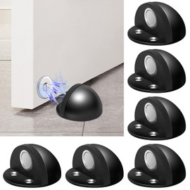 6 PCS Tope De Puerta Magnético, Tope De Puerta De Goma De Acero Inoxidable Con Tornillos Y Almohadilla Autoadhesiva Para La Protección De La Puerta De La Pared