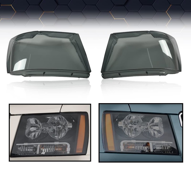 PIT66 Headlight Cover Compatible with Chevy Tahoe Suburban 1500 2007-2014/Fit