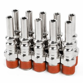 ChillWaves Lincoln L-Style Air Plug, 1/4" Body Size, 1/4" NPT Male Threads, Air Compressor Accessories Fittings(10-PACK)