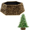 26.8inch Christmas Tree Skirt Foldable Sequin Xmas Tree Stand Base