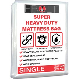 H-BOLT Heavy Duty, Reusable and Protective Mattress Storage Bag - Ideal for Storage and Transportation (Single, 400g Polyethylene)