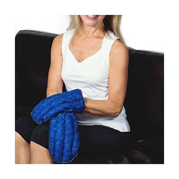 Kozy Collar Microwavable Heating Mittens for Hand and Fingers to Relieve Arthritis, Pains and Soreness – Natural, Safe and Reusable … (Small - Medium, Blue)