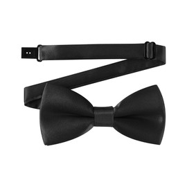 AWAYTR Boys Child Kids Bow ties - Adjustable Pre Tied Solid Color Wedding Party Bowties (Black)