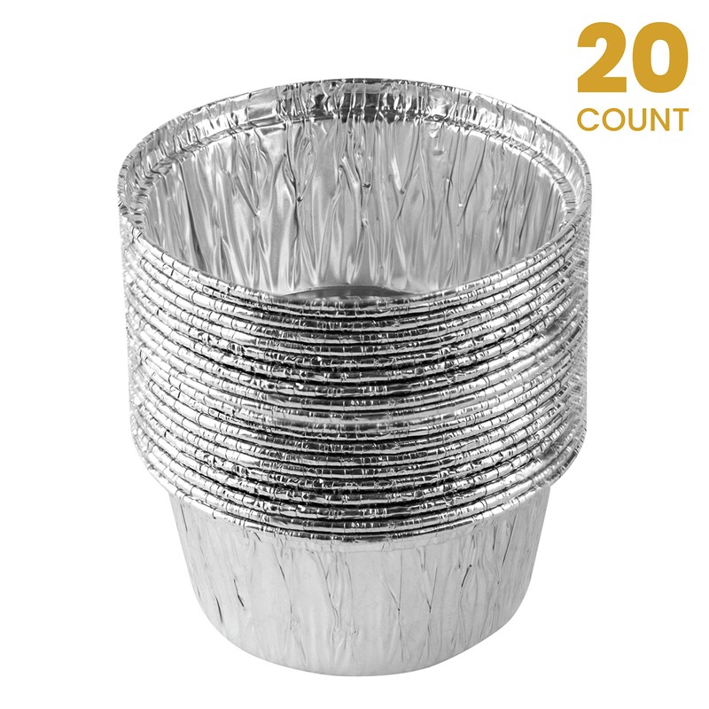 PLASTICPRO 3.5'' Inch Round Ramekins Muffin Cups Tin Foil Cupcake