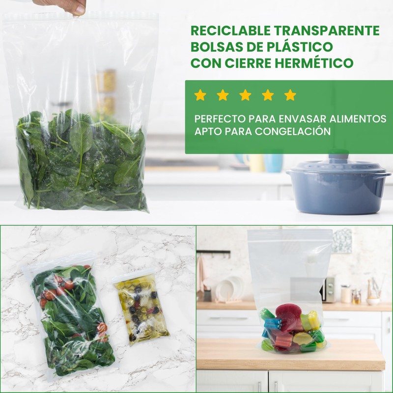 MARCPRINT Set of 100 automatic re-utilisables in plastic transparent de