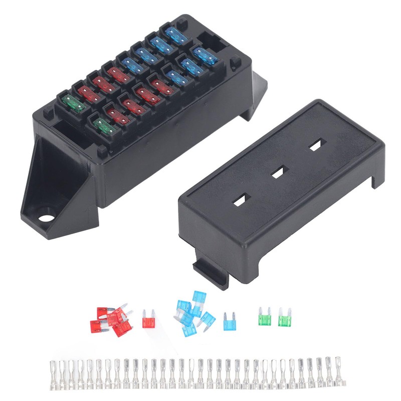 Caja de Fusibles Automotriz de 16 Vías, Juego de Terminales