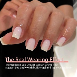 SXVME Gel X Nail Tips Short Square Press on Nails White Soft Gel Nail Tips 300Pcs Pre Colored Natrual Milky White Gel X Tips Gel X Nails Press ons Soak Off Acrylic Fake Nails Extensions False Nails