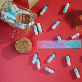 Infmetry Mothers Day Gifts Prewritten Message In Capsule Lovely Notes Pills Birthday Gifts For Mom From Daughter Son (Light Blue Mom 50pcs)