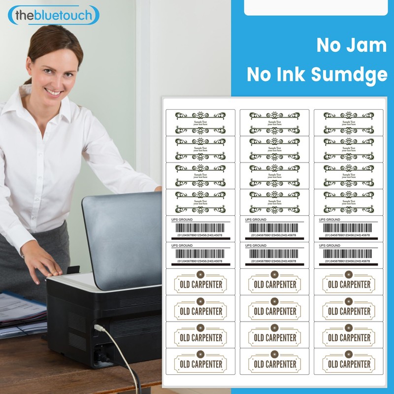 THEBLUETOUCH 30 Sheets Printable Address Labels, 1" x 2-5/8", 30