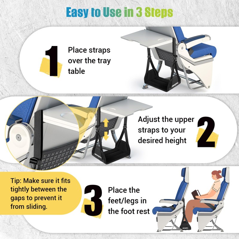 2-Pack Foot Hammock for Plane Travel, No Collapse Thickened Bamboo