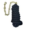 Basic Cotton Lead Rope w/Stud Chain Black