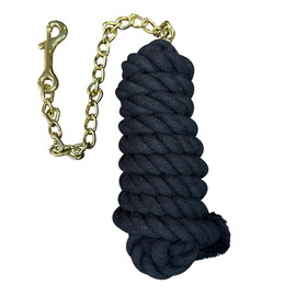 Basic Cotton Lead Rope w/Stud Chain Black