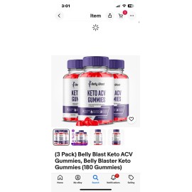 BELLY BLAST KETO + ACV GUMMIES - 60 Pieces per Bottle