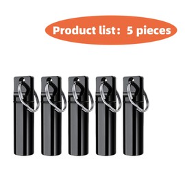 OMO Laboratory Utensils, Metal Vials Bottle with Spoon, Set of 5, Black