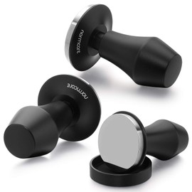 Normcore 58.5mm Coffee Tamper V4 - Spring-loaded Tamper with 15lb / 25lb / 30lbs Replacement Springs - Anodized Aluminum Handle and Stand - Stainless Steel Flat Base