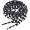 YJRVFINE Flat Checkered Shoe Laces: Wide 5/16" Patterned Shoelaces for