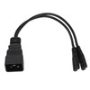Dual IEC320 C7 to C20 Cord Universal Y Power Splitter