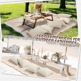 Beeveer Boho Wedding Supplies with 91 x 71 Extra Large Outdoor Picnic Blanket, Table Runner and Throw Pillow Covers for Outside Wedding Picnic Boho Baby Shower Bridal Birthday