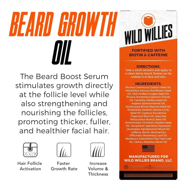 Sérum Para El Crecimiento De La Barba Wild Willies Para