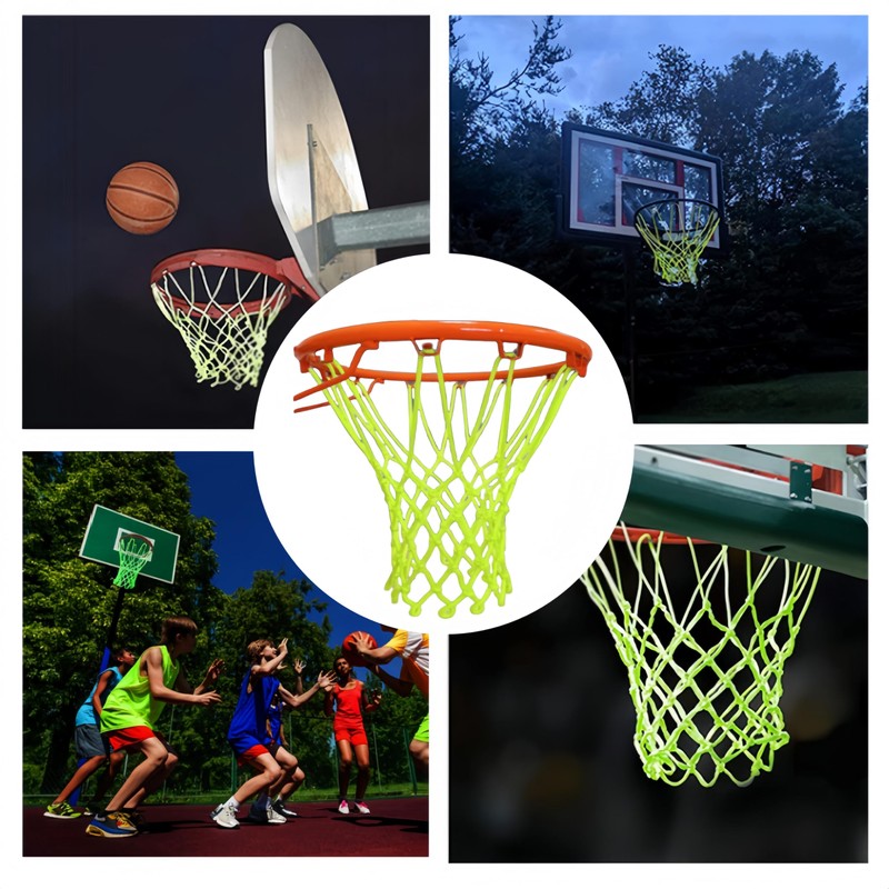 Loopunk Heavy Duty Glow-in-The-Dark Basketball Net, Luminous Self-Luminous Frame for