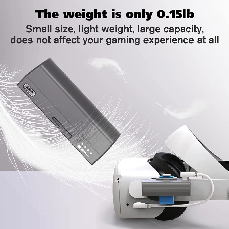 SiWiQU US Portable 3350mAh Rechargeable Battery Pack for Oculus Quest
