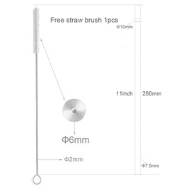 Dakoufish BPA-Free 12 Piece 11 Inch Reusable Clear Plastic Glitter Sparkle Drinking Straw Plus one Cleaning Brush (6color,11inch)