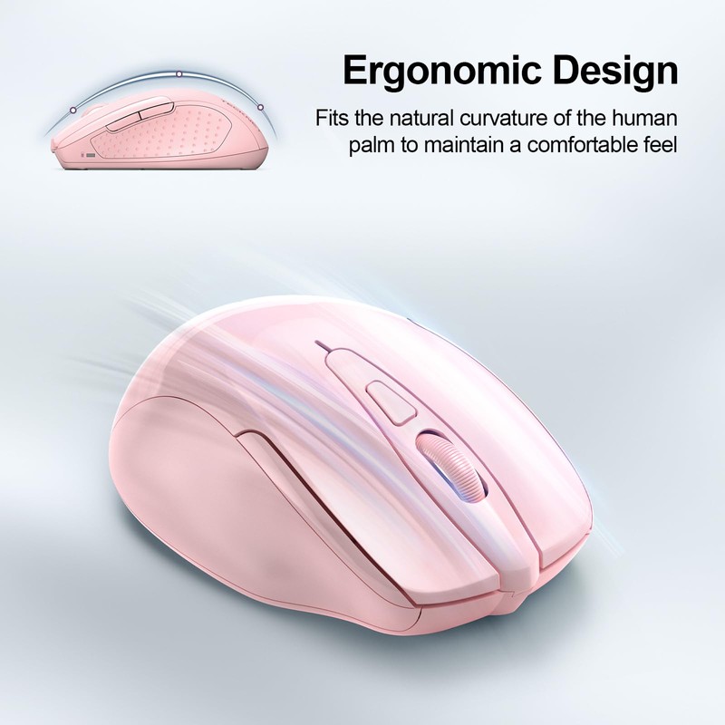 TECKNET Wireless Mouse (2.4G & BT5.0/3.0) Silent 4800 DPI Computer