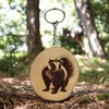 Promotech Stinktier Handgefertigter Lasergravierter Einzelstück Schlüsselanhänger aus Holz