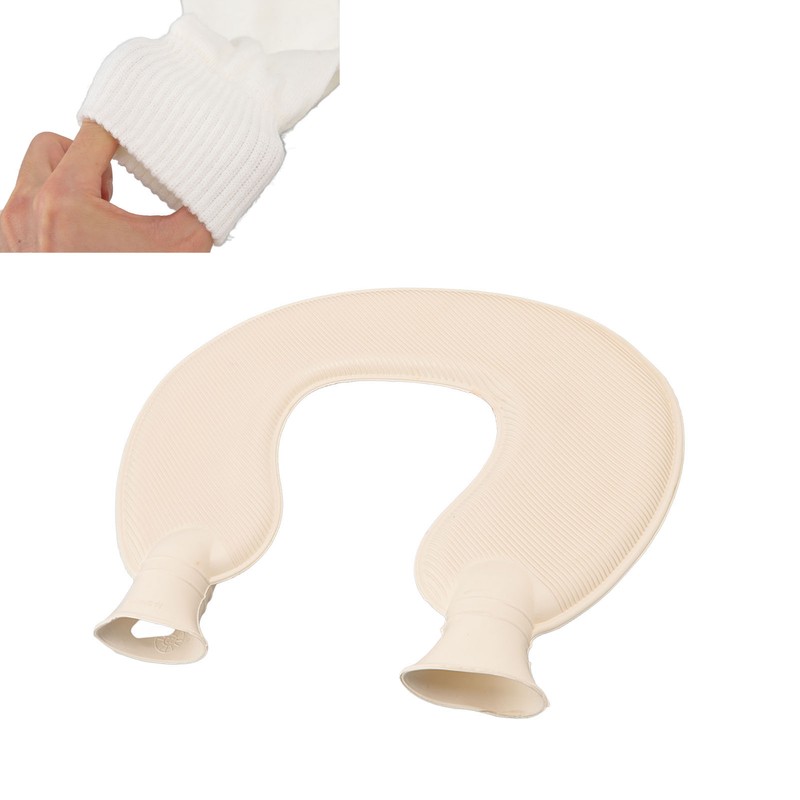 U Shaped Neck Hot Water Bag Double Knitted Insulation Rubber
