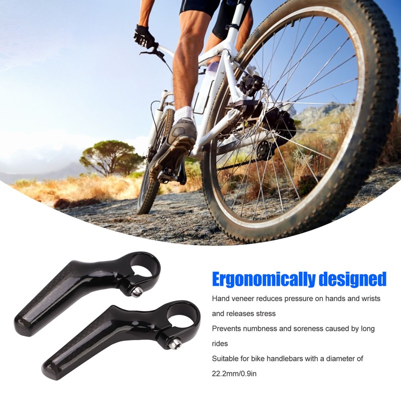 Mountain Bike Handlebars Bar Ends 1 Pair Carbon Fiber 3K