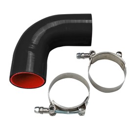 Smileracing 90 Degree Elbow 3-Ply High Performance Coupler Silicone Hose for Vehicle with T-Bolt Clamp (3.5''(89mm))