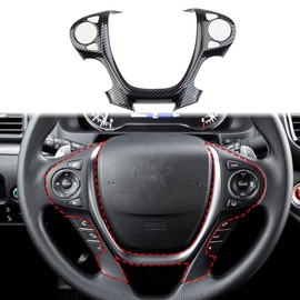 crosselec Carbon Fiber Interior Steering Wheel Trim Cover for 2017-2024 Ridgeline for 2016-2018 Honda Pilot