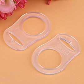 Pomya Adaptador de Clips de Chupete, 10 Piezas Multi Silicona Transparente Baby Dummy Buttons Style Adaptador de Clip de Soporte de Chupete no tóxico para Anillos(lucidez)