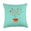 Gardening wheelbarrow plant vegetable growing raised bed Throw Pillow