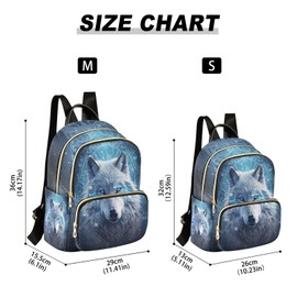Mnsruu Blue Wolf Backpack Women Laides Rucksack School Bags Lightweight Shoulder Bag Daypack for Womens, Ladies & Girls M