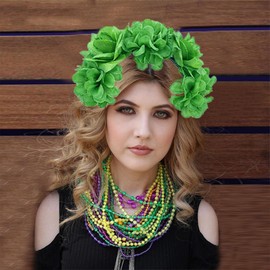 St. Patrick's Day Flower Headband Green Flower Hair Hoop St. Patrick's Day Hair Accessories for Women Girls St. Patrick's Day Flower Hair Decoration Party Supplies