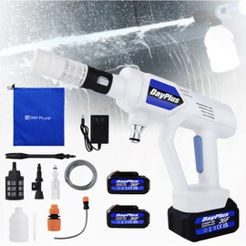 Qimu Cordless Pressure Washer, 652PSI 3 Variable Speed with 3000mAh Battery, 0-180 Adjustable 6-in-1 Nozzle, Electric Pressure Washer with 16.4ft Hose for Cars, Fences, Home, Floor