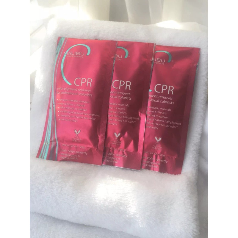 Malibu 3 Malibu CPR Color Remover Stain Pigment Reducer Packets