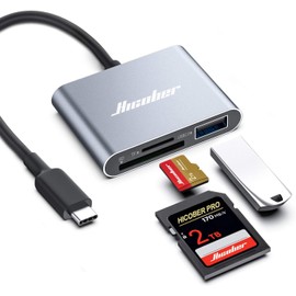 HICOBER 3-in-1 USB-C SD Card Reader, Supports 2TB SD/TF Cards with USB 2.0 Port, Compatible for USB-C Phones, Tablets, Laptops & iPhone 15,16,17, Portable Memory Card Reader for Photo/Video Transfer