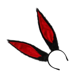 SAFIGLE Cosplay Bunny Ear Headband Cute Rabbit Ear Hairband for Parties Stage Performances and Photo Shoots Black Fur with Red Lining Adorable Costume Prop