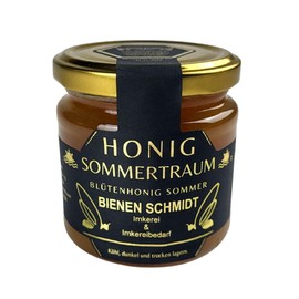 Original German Honey Summer Blossom Honey 250 g in Glass from Upper Franconia (North Bavaria) Honey Pure and Natural