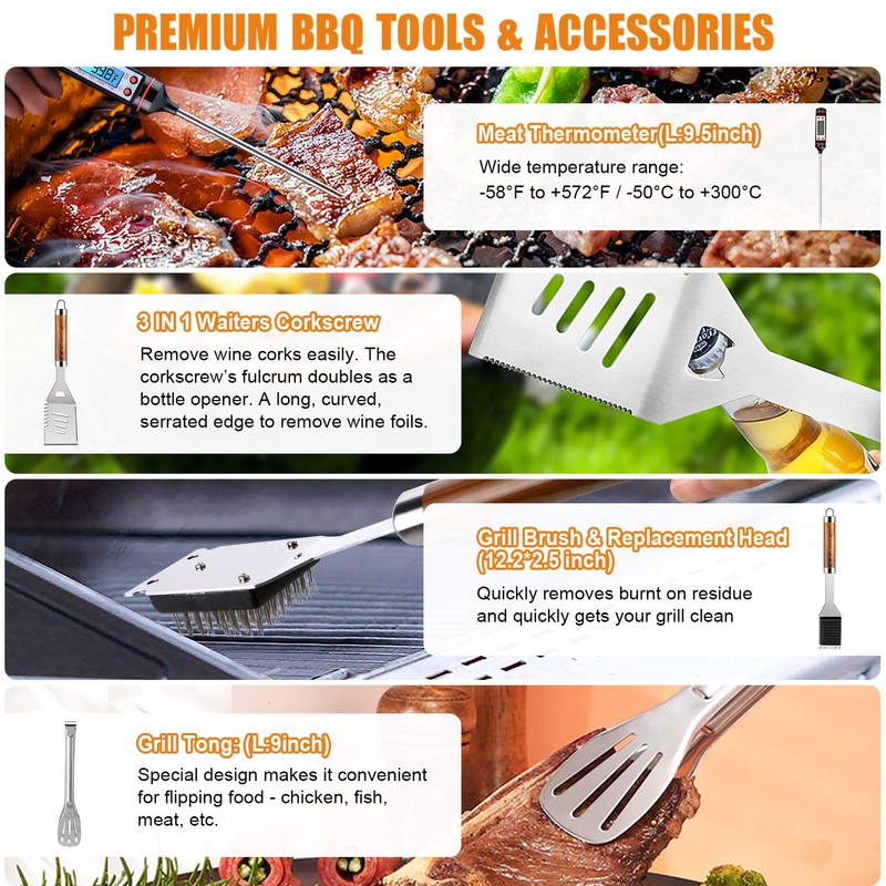Cifaisi BBQ Grill Accessories Set, 38Pcs Stainless Steel Grill Tools