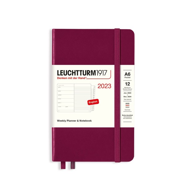 LEUCHTTURM1917 365895 Weekly Calendar & Notebook Pocket (A6) 2023, 12