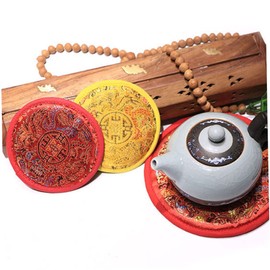VICASKY 2sets Singing Bowl Pads Buddhist Bowl Mats 2-pack Soft Material Handmade in Nepal 2pcs*2