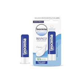 Leocrema - Lippenbalsam Lipstick Weiß, Lippenbalsam, weiche und feuchtigkeitsspendende Lippen, 5,5 ml